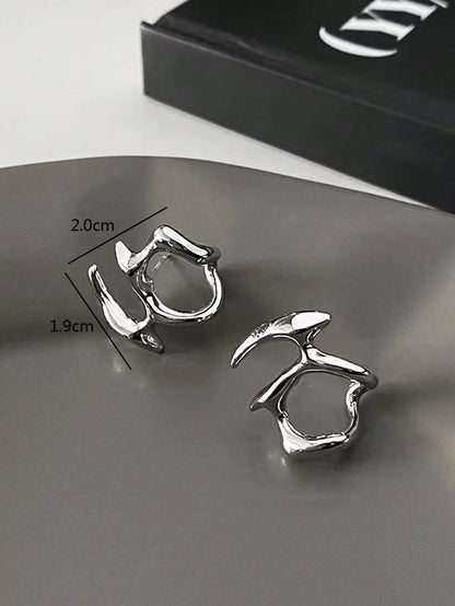 Abstract Sculptural Ear Cuff in Polished Stainless Steel