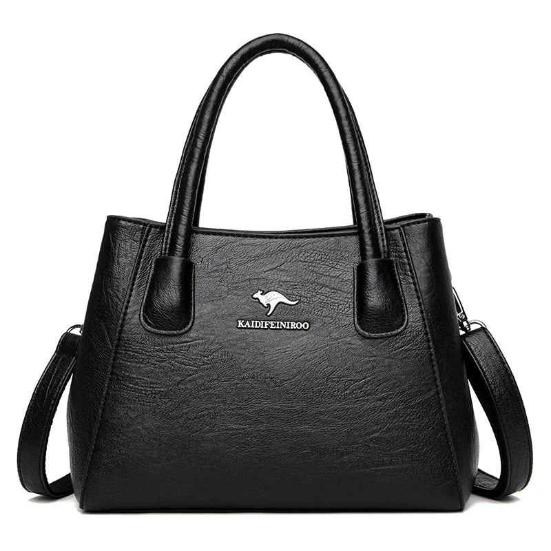 2 Pockets Solid Color Bucket Bag Leather Shoulder Bag for Women 2024 Luxury Handbags Women Bag Designer Elegant Lady Hand Bag