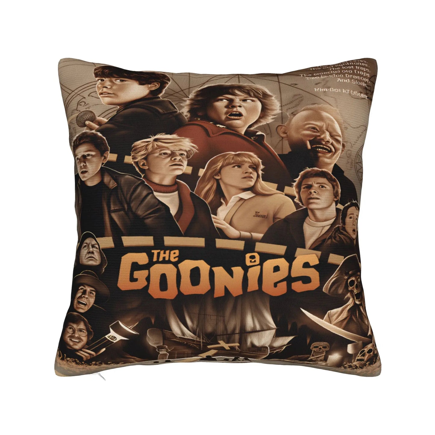 Goonies Chocolate Slot and Gordi Pillow Case  Comfy Pillow Cover Novelty Cushion Cover For Living Room Bed Chair