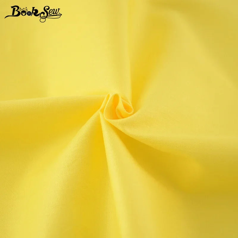 Booksew solid Yellow Color 100%Cotton baby Fabric for dolls Twill Textile DIY patchwork Sewing Material Cloth Telas De Algodon