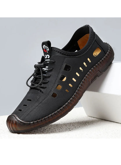 Men's Slip-On Shoes Summer Hollow out Breathable Comfortable Wear-Resistant Soft Bottom Casual Shoes-8333