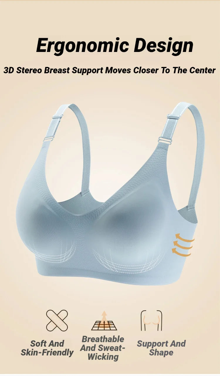 Women'S Seamless Bras Ladies Thin Style Soft Breastfeeding Bra Underwear Comfortable Lingerie Gather Support Plus Size