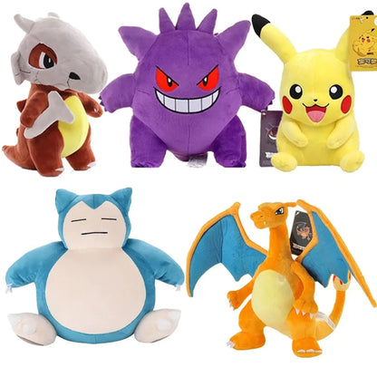 Cute Pikachu Plush Toy Pokemon Charmander Squirtle Bulbasaur Stuffed Doll Eevee Scorbunny Gengar Snorlax Christmas Gifts