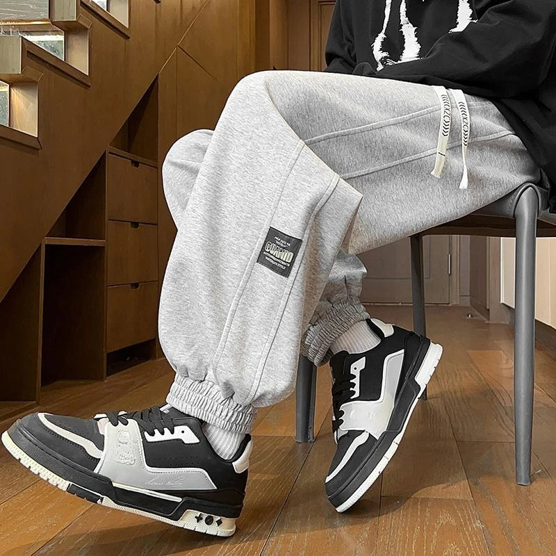Men Summer Loose Joggers Casual Streetwear Sweatpants Elastic Cuff Trousers Trendy Versatile Sports Pants