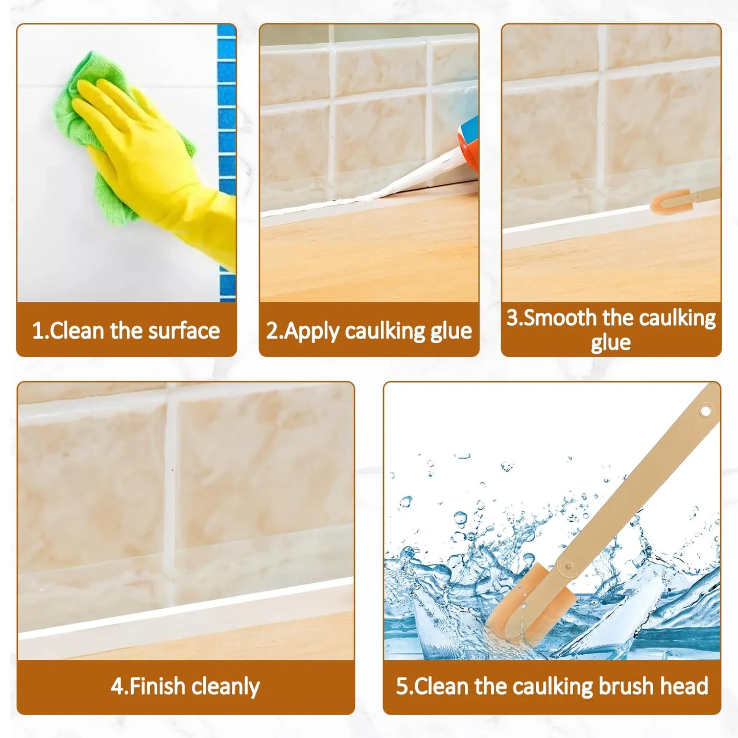 8pcs Sealant Finishing Tools Rubber Caulk Caulking Silicone Sealant Finishing Tool Extended Length Rubber Spatula Caulking Tool