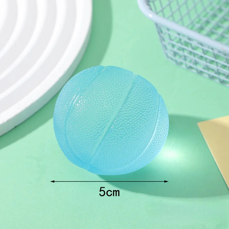 Stress Relief Toy Simulation Football Basketball Rugby Squishy Squeeze Toy Crystal Soil Desk Fidget Toy Christmas Gift