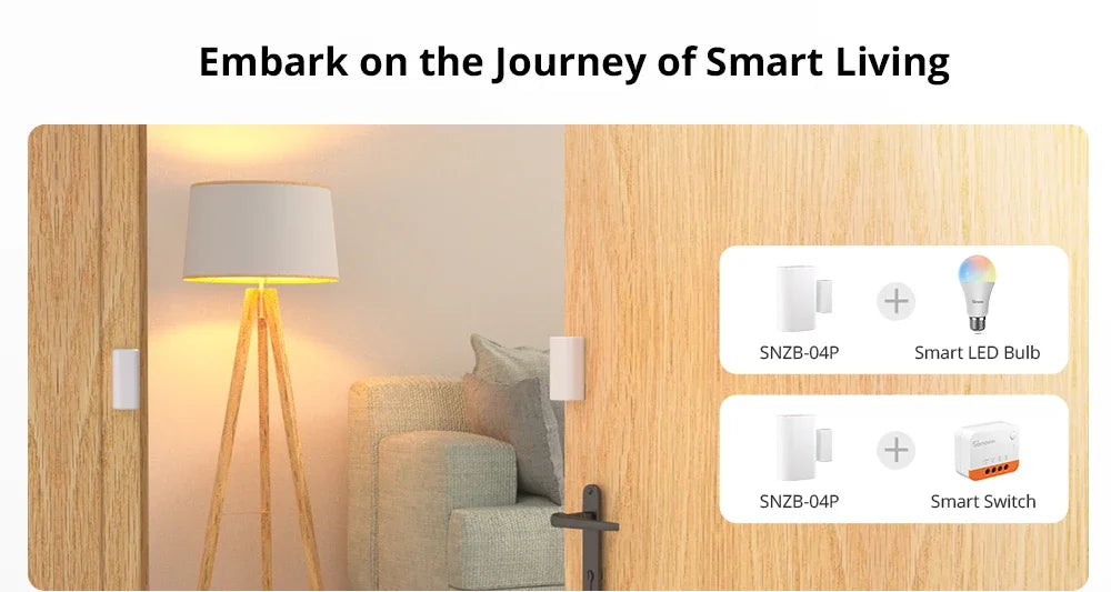 SONOFF SNZB-04P Zigbee Door Window Sensor Home Security Alarm Sensor Local Smart Scene Works with Alexa Google Home Smartthings