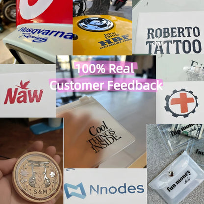50pcs Custom Stickers Logo Personalized Transfer Sticker 3D UV DTF Wedding Labels Waterproof Company Emboss Customized Name