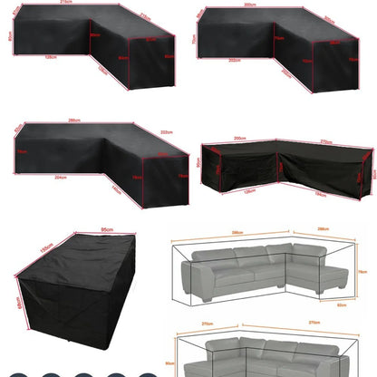 L-Shaped Outdoor Sofa Cover, Windproof and UV-Resistant Polyester Outdoor Furniture Cover, Outdoor Furniture Cover