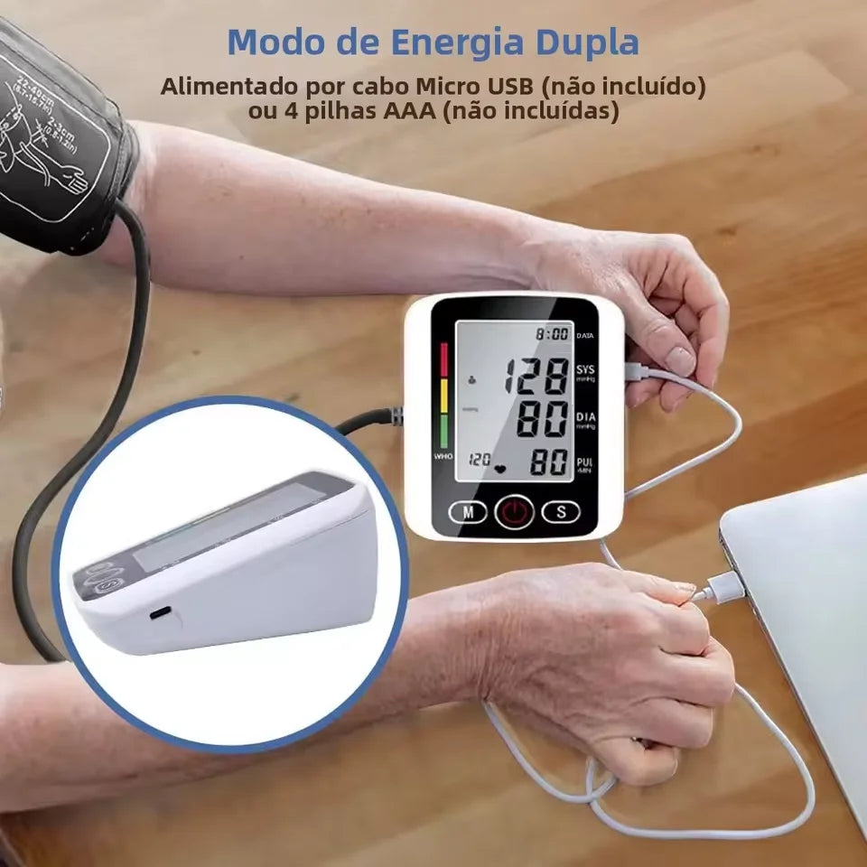 Digital Sphygmomanometer Medical Health Detector Home Upper Arm Blood Pressure Monitor Adult Kid Pulse Monitor Sphygmomanometer
