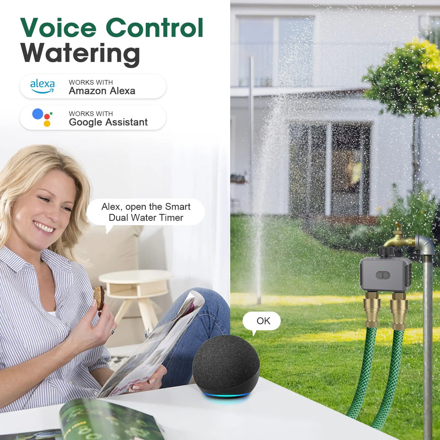 Tuya Smart Zigbee Watering Timer Sprinkler Drip Irrigation System Irrigation Watering System Sprinkler Timer Garden