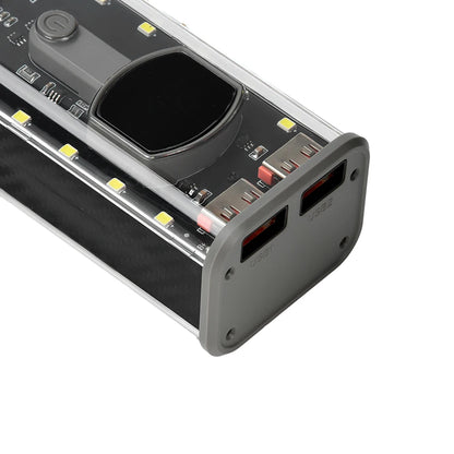 4*21700 DIY Power Bank Case PD22.5W Transparent Quick Charge Battery Box LED Screen Battery Case Kit With Light For Huawei