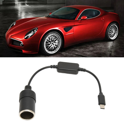 5V USB C To 12V Car Cigarette Lighter Converter Plug and Play Car Electronics Accessories Safe Male To Female for Car Recorder