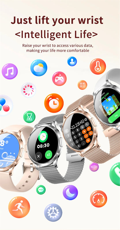 Nowy Smartwatch dla Kobiet 1.32 Cala AMOLED HD Ekran Sportowy Fitness Wodoodporny Zegarek Połączenia Bluetooth Cyfrowy Smartwatch Damski