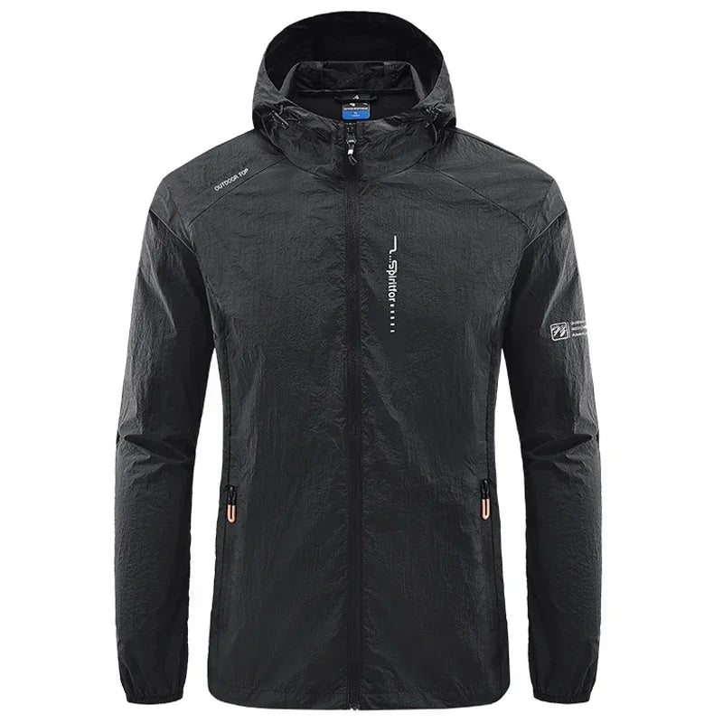 UPF50+ Summer Outdoor Quick Dry Sun-Protective Thin Jacket Men Hiking Fishing Cycling Hooded Gym Sport Ultra Light Windbreaker
