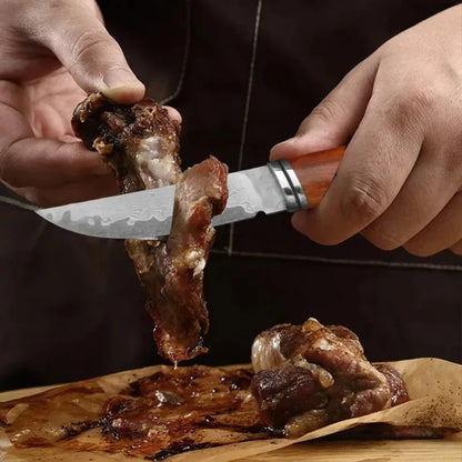 Wood Handle Damascus Steel Boning Fruit KnifeDamascus Knife BBQ Cleaver Meat Vegetables Slicing Fish Kitchen Knives Chef Knife