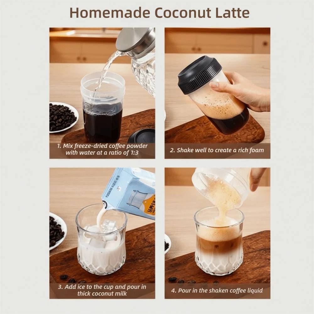 Microwave Safe Plastic Shaker Bottle with Scale 560ML Tumbler Leakproof Coffee Mixing Bottle Smoothies