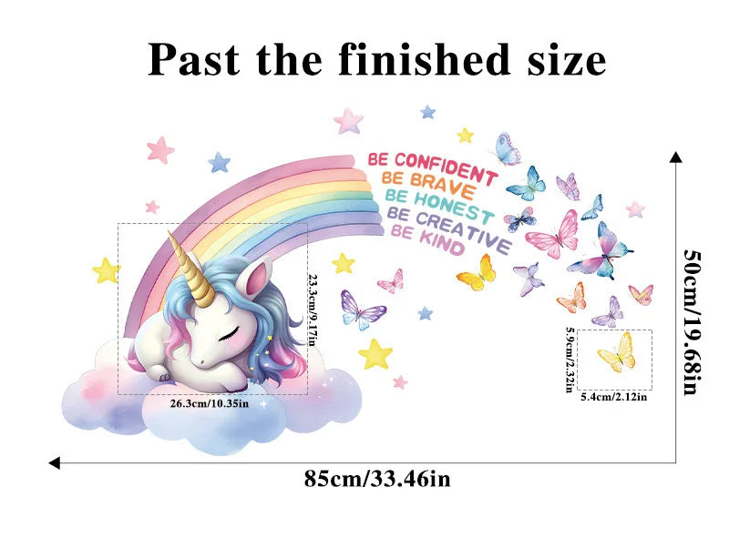 Unicorn Vinyl Child Wall Sticker For Baby Room Decoration Bedroom Accessories Furniture Sticker Adhesive Wallpaper Wall Decor