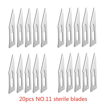 20-100pcs Sterile Carbon Steel Surgical Blades Scalpel Knife for DIY Cutting Phone Repair Carving Animal Grooming Maintenance