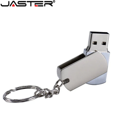 JASTER USB Flash Drive 64GB Rotatable Pen Drive 32GB Super Mini Memory Stick Free Key Chain Pendrive 16GB Creative Gifts U Disk