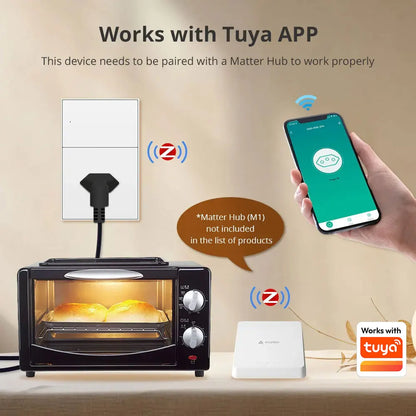 Zemismart Zigbee Brazil Outlet 10A 20A Brazilian Socket Work with Tuya Smart life Google Home Smartthings Homekit Control via M6