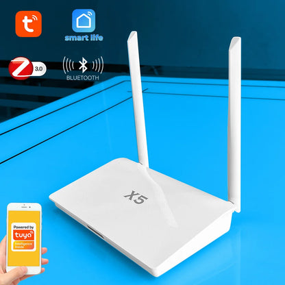 X5 Project Tuya Zigbee Gateway With Enhanced Strong Signal Wired Multi-Founction Zigbee 3.0 Bluetooth Hub For Villa Smart Home