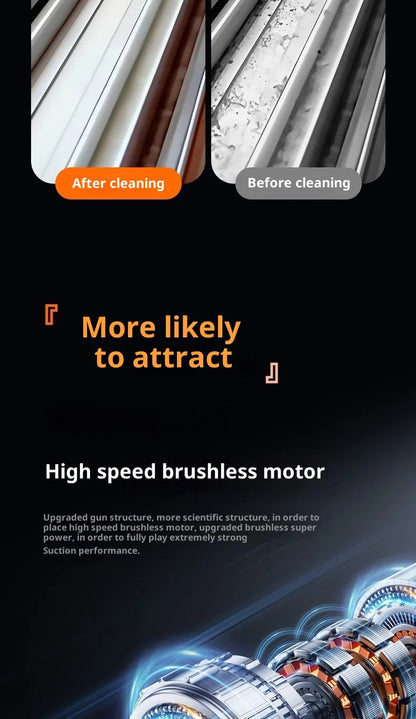 Car Vacuum Cleaner High Power Portable Handheld Wireless Brushless Motor Cleaning Machine Powerful Air Duster for Home Appliance