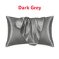 New 2pcs Nordic Pure Emulation Silk Pillowcase White Black Grey Decorative Pillow Covers Luxury Comfortable Home Bedding Cases