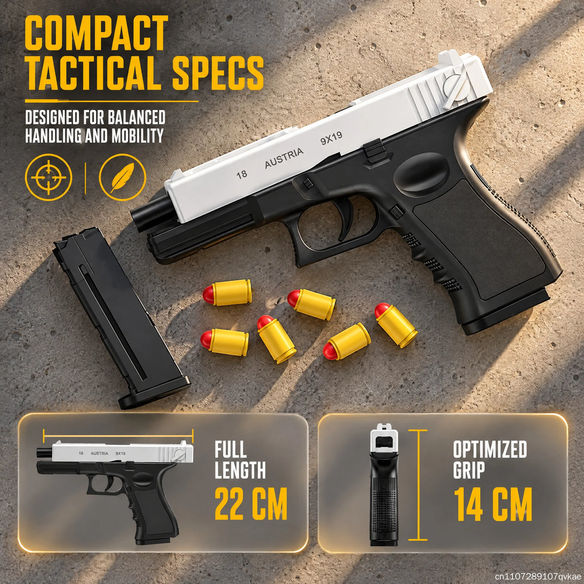Tactical simulation toy gun model, shell ejection soft foam dart launcher, manually operated launcher
