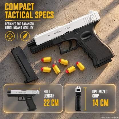 Tactical simulation toy gun model, shell ejection soft foam dart launcher, manually operated launcher