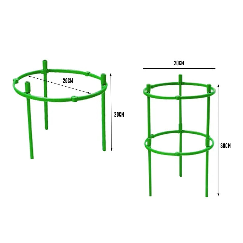 2-6Set Plant Support Plant Stakes Round Plant Support Ring Plastic Plant Cage Holder Flower Pot Climbing Trellis Gardening Tools