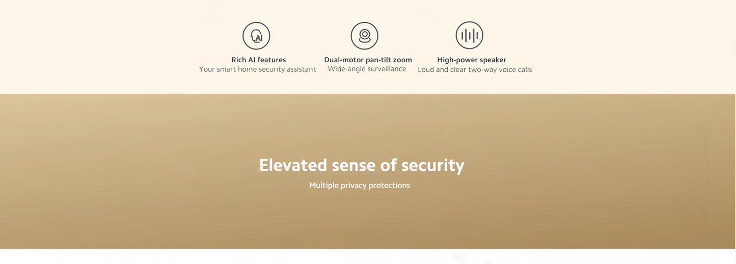 Xiaomi Smart Camera 3 Pro PTZ 5MP 3K Ultra Low Light Full Color HDR 2.4G/5G WiFi Bluetooth Mesh Gateway AI Detection 360° Home