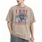I Eat Microplastics Meme Cats Retro T Shirt 100% Cotton Vintage Washed T-shirt For Men Women