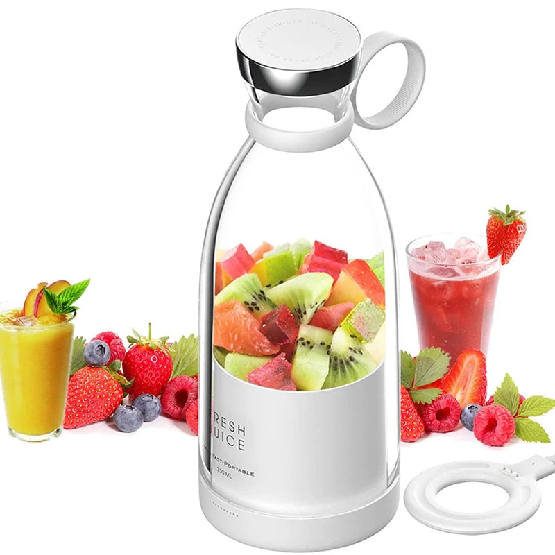 Ready Stock 350ml Fresh Juicer Mini Blender for Travel USB Juicer Cup Fruit Juice Mixer Portable Juicer Ice Crusher Smoothie