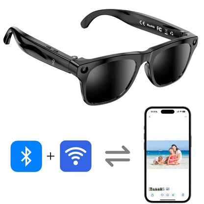 Lenovo Upgrade Smart AI Glasses 1600W HD 8K Shooting Camera Photo Video Voice Call Translation Bluetooth AI Motorcycle Glasses