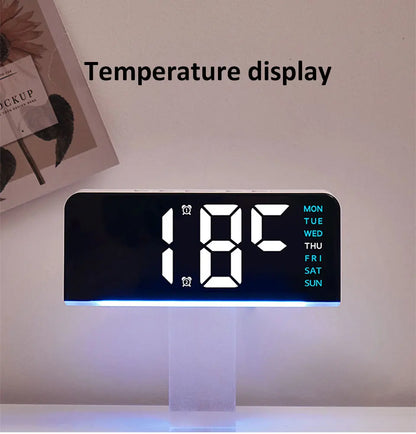 1 PCS Digital LED Alarm Clock With Date Display Dual Alarms Snooze Function Night Light 12H 24H Mode For Bedroom Desk Table
