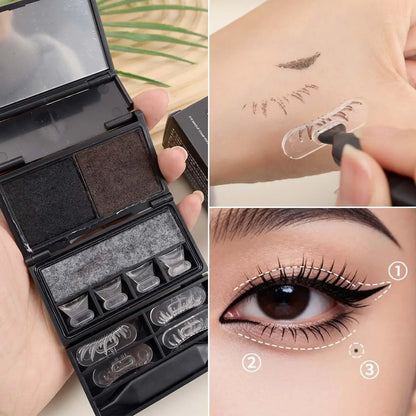 Waterproof 3 in1 Eyeliner Eyes Makeup Stamp Portable Lasting Smudge-Proof Stamp Ultra-Fine Natural Lower Eyelashes Makeup Tools