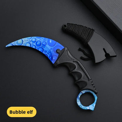 24styles Skin Karambit Precision Die Casting Stainless Steel Model Safety Outdoor Coaplay Claw Knives Collectible Game Toys Boys