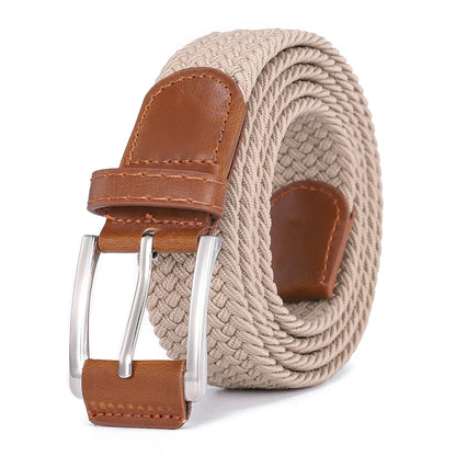 Casual Men's And Women's Woven Elastic Belt Outdoor Sports Stretch Jeans Designer Fashion Accessory for Men And Women