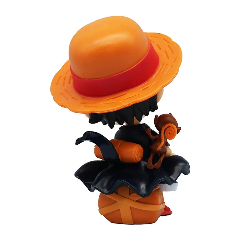 Anime peripheral series new ONE PIECE Luffy Solon Sanji Q-version sitting posture model figurine toy for children birthday gifts