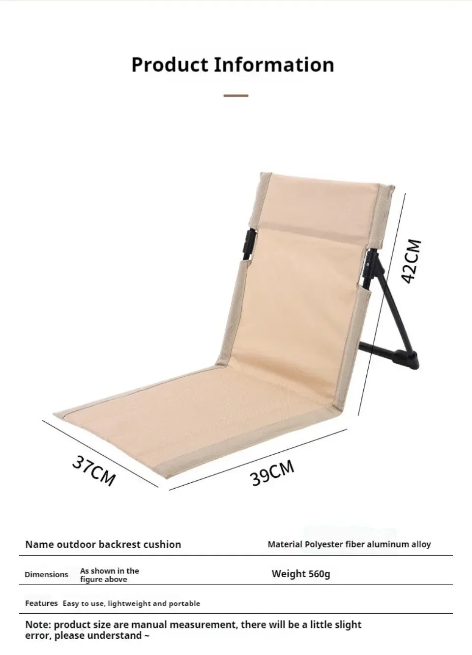 1pc Foldable Camping Chair Outdoor Garden Park Single Lazy Chair Backrest Cushion Picnic Camping Folding Back Chair Beach Chairs