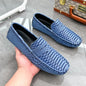 Men White Snake Pattern Loafers Penny Slip On Driving Shoes Casual Business Moccasins Breathable Male Footwear