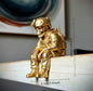 Sitting Tactical Skull Soldier Cool Ornament Home Office Military Skull Soldier Figurine Whimsical Seated Warrior Ornament Decor