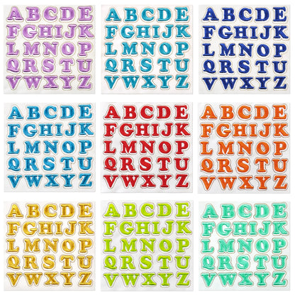 26pcs Small Letter Embroidered Patches Self-Adhesive Fabric Stickers Patche For Fabric, Clothes, Hat, Socks, Jeans,Backpacks