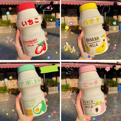 [H]480ml Plastic Water Bottle Drinking Bottle Shape Cute Kawaii Milk Shaker Bottle