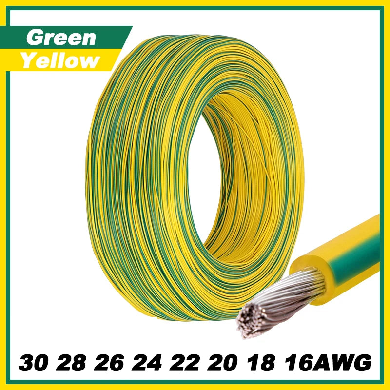 12Colors 1007 Stranded Electric Wire 5/10M 30/28/26/24/22/20/18/16AWG PVC Insulated Tinned Plating Copper Cable for DIY LED Line