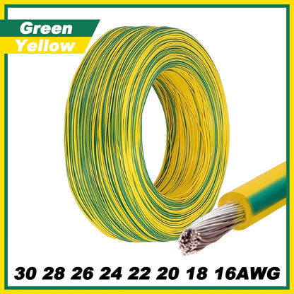 12Colors 1007 Stranded Electric Wire 5/10M 30/28/26/24/22/20/18/16AWG PVC Insulated Tinned Plating Copper Cable for DIY LED Line