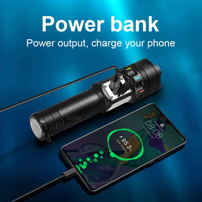 NEW 89000000LM Ultra Bright LED Flashlight Most Powerful Torch Light Rechargeable Portable Lamp With Magnet  For Camping Lantern