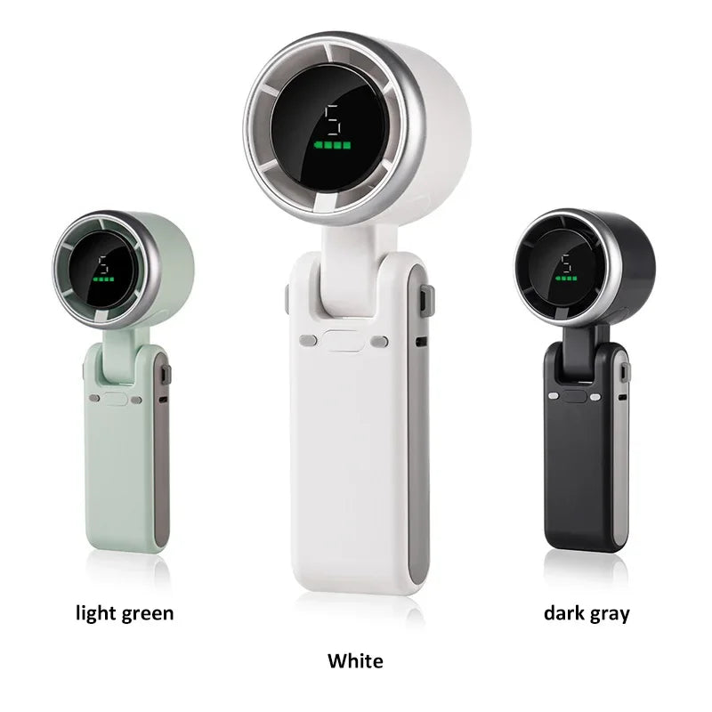 2025 New Hanging Neck Outdoor 180 Degree Folding Desktop Mini Fan Hand-held Folding High-speed Powerful Turbo Fan