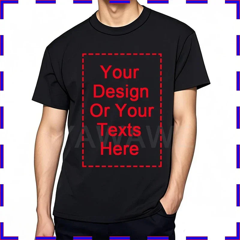 Custom Unisex Tshirt Add Your Own Message Cotton O Neck Top Tees Bigger Size Gift Custom Unisex Personalized Tshirts  4XL 5XL